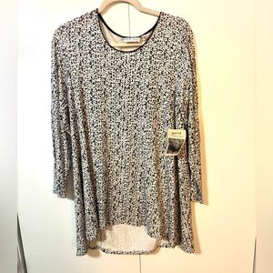 Habitat NWT Black & White Speckled High-Low Tunic Top - Size L